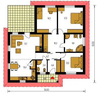Floor plan of ground floor - BUNGALOW 134